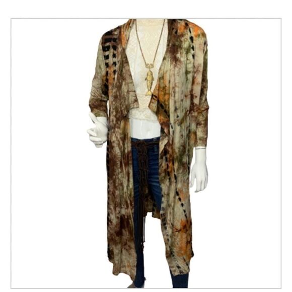 NWT Coin 1804 Tie Dye Waterfall Kimono -- L - Picture 2 of 12